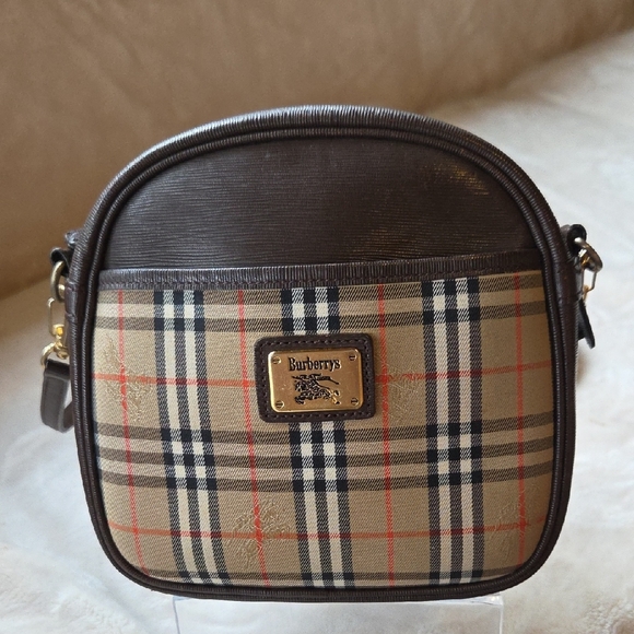 Burberry Handbags - Burberry Beige and Brown Checkered Crossbody Bag